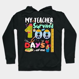 Funny My teacher survived 100 days of me school girls boys Hoodie